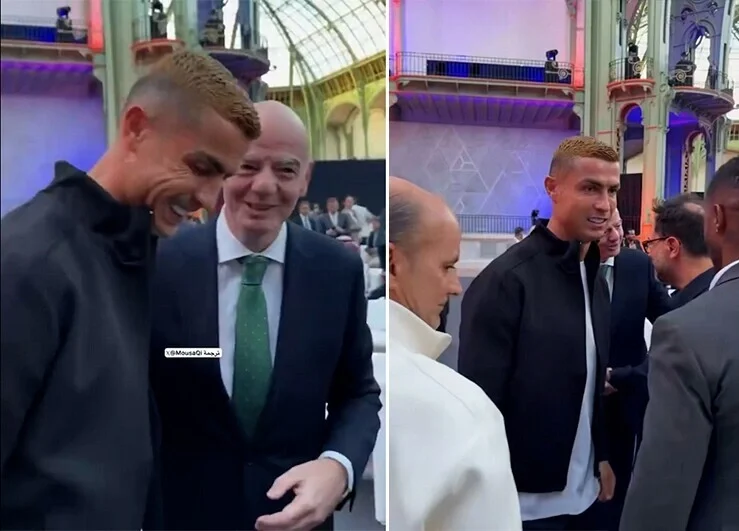 Biểu Cảm Của Ronaldo Khi Gặp Chủ Tịch FIFA Gây Bão Mạng Xã Hội
